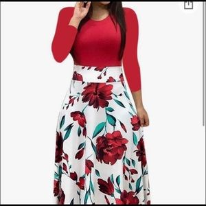 Red Floral Maxi Dress